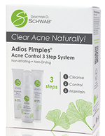 

Adios Pimples Acne Control 3-Step System